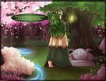 antlers cherry_blossom female female_focus flower freckles gentle_giant grove horn kind kindness macro magic nature nature_background plant plant_hair prunus_(flower) pseudo_hair tall_girl text reygunpocket_(artist) dryad absurd_res english_text hi_res huge_filesize