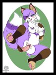 anthro black_border blush border breasts dildo female fur genitals masturbation nipples nude purple_body purple_fur pussy sex_toy simple_background solo scratchpadarts cassiuskitsune canid canine fox mammal 3:4 hi_res