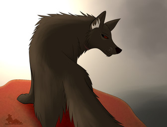 cliff dark darkness feral male mean solo gangstaguru canid canine canis domestic_dog mammal wolf digital_media_(artwork)