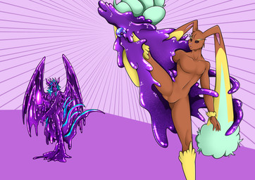 4_arms 4_eyes 4_wings 5_tails assimilation cybernetics female goo_drip goo_transformation goopy gynomorph gynomorph/female intersex intersex/female machine melting multi_arm multi_eye multi_limb multi_tail multi_wing permanent permanent_transformation pokeball purple_body slime tail transformation wings jasoned95 mythology nintendo pokemon queen_vinyl_da.i'gyu-kazotetsu cyborg dragon generation_4_pokemon goo_creature goo_dragon gooborg lopunny mythological_creature mythological_scalie pokemon_(species) scalie absurd_res hi_res