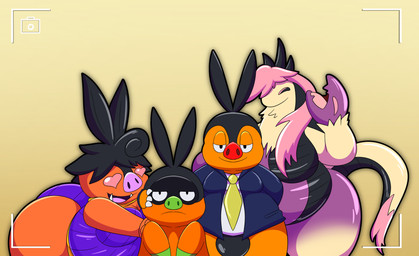 accessory annoyed anthro belle_gourigon_(grimitous) big_butt breasts bulge butt clothed clothed_anthro clothed_female clothed_male clothing eyeless family_photo female female_anthro fusion group head_on_hand heart_eyes heart_symbol male male_anthro mask necktie pokemon_fusion purple_clothing rei_pignite_(grimitous) slightly_chubby smile suit tail thick_thighs tepigfan101 mythology nintendo pokemon axel_the_tepig bacon_butt_(tepigfan101) bartholomew_pignite_(grimitous) dragon generation_5_pokemon generation_6_pokemon gourgeist hydreigon mammal mythological_creature mythological_scalie pignite pokemon_(species) scalie suid suine tepig absurd_res digital_media_(artwork) hi_res