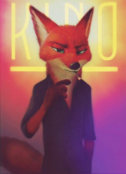 anthro black_clothing black_eyebrows black_nose black_topwear brown_body brown_fur button_(fastener) cigarette clothing eyebrows front_view fur glistening glistening_eyes glistening_nose gloves_(marking) green_eyes half-closed_eyes hand_in_pocket male markings narrowed_eyes orange_body orange_ears orange_fur orange_tail pockets smoking solo tail topwear victor_tsoi white_body white_fur white_inner_ear askalin disney zootopia kino_(character) nick_wilde canid canine fox mammal red_fox true_fox half-length_portrait portrait