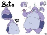 2018 3_toes 4:3 5_fingers anthro back_rolls barefoot bats_(batspid2) batspid2 belly big_belly big_butt big_moobs biped black_eyebrows blue_eyes bodily_fluids bottomwear boxers_(clothing) buckteeth butt character_name chest_tuft clothed clothing digital_drawing_(artwork) digital_media_(artwork) double_chin embarrassed english_text exclamation_point eyebrows eyes_closed featureless_moobs feet fingers flabby_arms flat_colors floppy_ears front_view fur glistening glistening_eyes grey_body grey_fur huge_belly huge_thighs lagomorph laugh leporid lop_ears male mammal markings model_sheet moobs motion_lines multicolored_body multicolored_fur multiple_images navel obese obese_anthro obese_male overweight overweight_anthro overweight_male pawpads pink_eyes pink_pawpads purple_body purple_bottomwear purple_clothing purple_fur rabbit rear_view scut_tail short_tail signature simple_background smile solo standing surprised_expression sweat sweatdrop tail teeth text thick_thighs three-quarter_view toes topless topless_anthro topless_male tuft two_tone_body two_tone_fur underwear whisker_markings white_background x3
