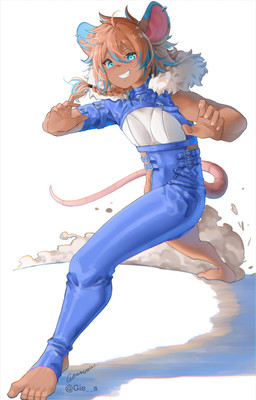 5_fingers 5_toes action_pose barefoot blue_body blue_bottomwear blue_clothing blue_eyes blue_fur blue_hair blue_pants blue_shirt blue_topwear bottomwear brown_body brown_skin clothing dust_cloud feet fingers fur grin hair humanoid_feet humanoid_hands looking_at_viewer male one_legged_pants orange_body orange_fur orange_hair pants pink_body plantigrade pose raised_hands shirt simple_background smile solo toes topwear white_background white_clothing white_shirt white_topwear gie moemi animal_humanoid humanoid mammal mammal_humanoid murid murid_humanoid murine murine_humanoid rat_humanoid rodent rodent_humanoid 2025 absurd_res hi_res