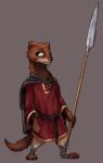 clothed clothing disney european_mink hi_res male mammal melee_weapon mink mustelid musteline nobby_(artist) polearm solo spear true_musteline weapon weasel zootopia