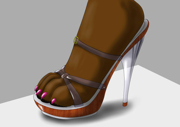 ambiguous_gender anthro claws clothing feet foot_focus foot_shot footwear high_heels paws platform_footwear shoes simple_background solo toe_claws toes krocialblack unknown_species digital_media_(artwork) hi_res