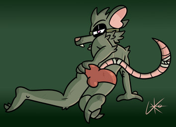 3_toes anthro bandage bedroom_eyes big_butt biped bulge bulge_from_behind butt clothed clothing eyewear feet fur glasses glistening glistening_body glistening_butt goggles green_body green_fur green_hair hair hand_on_butt male male_anthro narrowed_eyes open_mouth partially_clothed pink_eyes pink_nose presenting presenting_hindquarters rat_tail seductive sharp_teeth snout solo tail teeth thong toes tuft tufted_fur underwear wearing_glasses lilith-ko league_of_legends riot_games tencent twitch_(lol) mammal murid murine rat rodent hi_res