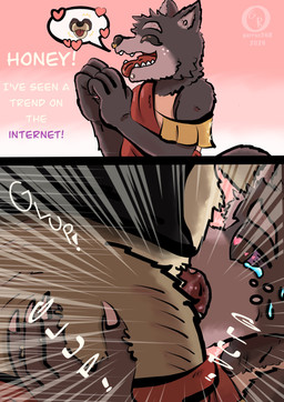 anthro bodily_fluids brown_body brown_fur cum cum_in_mouth cum_inside dialogue duo fellatio female fur genital_fluids genitals grey_body grey_fur heart_symbol khemian kneeling kneeling_oral_position male male/female oral oral_penetration overweight overweight_male penetration penile penis princess purple_eyes royalty saliva sex text garrus368 adastra adastra_(series) echo_project khemia brunis_(khemia) virginia_(adastra) canid canine canis mammal wolf absurd_res comic english_text hi_res