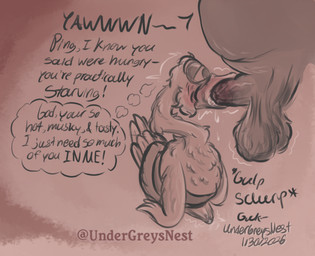 anthro aroused balls beak beak_fetish beak_play beak_sex beakjob big_balls blush bodily_fluids bottomwear brown_background cheek_tuft clothing desperation dialogue dripping duo erection facial_tuft feather_hands feathers fellatio fluffy_balls genital_fluids genitals half-closed_eyes humanoid_genitalia humanoid_penis kneeling long_neck male male/male motion_lines narrowed_eyes onomatopoeia oral pants penile penis precum precum_through_clothing precum_through_underwear saggy_balls saliva saliva_drip saliva_on_penis sex simple_background size_difference sound_effects tail tail_feathers text thought_bubble tuft underwear wet wet_clothing winged_arms wings undergreysnest dreamworks kung_fu_panda li_shan_(kung_fu_panda) mr._ping anatid anseriform anserine avian bear bird giant_panda goose mammal dated english_text monochrome signature watermark