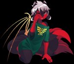 5_fingers anthro black_body black_fur eyebrows eyelashes fingers fur hair kneeling male red_body red_eyes red_fur solo tail white_hair rudragon ryuu_(shadoweddraco) 2022 alpha_channel digital_media_(artwork)