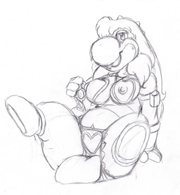 alternate_species anthro breasts clothed clothing female hair nipples simple_background sitting solo spread_legs spreading white_background kitsune_youkai condom_crusader_(series) mario_bros nintendo firecat rubber_lass yoshi 2019 monochrome