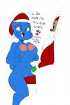 anthro blue_body blue_fur breasts clothing duo female fur genitals hat headgear headwear heart_symbol holidays male male/female mature_anthro mature_female nipples nude pussy teeth tongue dbaru third-party_edit unknown_artist unknown_colorist cartoon_network christmas the_amazing_world_of_gumball nicole_watterson santa_claus domestic_cat felid feline felis mammal color_edit colored hi_res