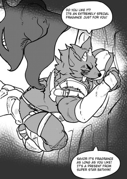 against_surface against_wall alley anthro armor bulge butt butt_sniffing crouching dialogue duo facesitting horn living_tail male male/male outside sitting_on_another sniffing tail text tongue tongue_out tricked unconvincing_armor unusual_anatomy unusual_tail drstrangeluvve lifewonders tokyo_afterschool_summoners bathym_(tas) canid canine canis demon human mammal wolf absurd_res comic english_text hi_res monochrome