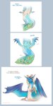 3_fingers anthro areola blue_body blue_hair border breasts countershading dialogue feet female fingers front_view grey_border growth hair horn human_to_feral legless limb_growth membrane_(anatomy) membranous_wings nipples non-mammal_breasts non-mammal_nipples nude one_eye_closed open_mouth rear_view simple_background solo species_transformation tail tail_growth talons text toes transformation transformation_sequence unusual_anatomy white_background white_body white_countershading wing_growth wings strawberrytfs avian bird galliform hybrid peafowl phasianid reptile scalie snake 2019 artist_name colored comic english_text hi_res sequence shaded