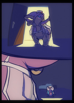 :> amazed ambiguous_gender anthro babydoll backlighting bed bedroom bedroom_eyes biped blue_eyes blush bra clothed clothing door doorway duo female female_focus flat_chested furniture gaping_mouth garter_belt garter_straps hat headgear headwear huge_hips impressed inside lace_bra lace_panties lace_thigh_highs larger_female legwear light lingerie looking_at_another looking_at_partner narrowed_eyes nightgown nurse_clothing nurse_hat nurse_headwear open_door open_mouth panties pear-shaped_figure pink_body presenting romantic romantic_couple seductive semi-anthro size_difference smile solo_focus standing tail tan_body thigh_highs underwear underwear_only white_clothing white_lingerie wide_hips mrguardianeye con_permiso_que_yo_si_subo_gordas nintendo pokemon audino bovid generation_5_pokemon mammal oshawott pokemon_(species) 2026 digital_media_(artwork) hi_res lighting spanish_description translated_description