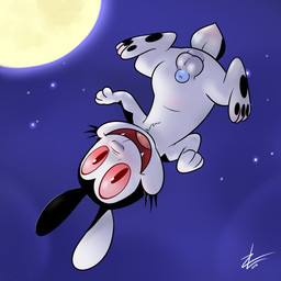 animal_genitalia animal_penis balls big_ears fangs feral fully_sheathed fur genitals looking_at_viewer male moon night nude open_mouth penis sheath smile solo teeth zeklullaby bunnicula_(series) bunnicula lagomorph leporid mammal rabbit vampire 1:1 2016 digital_media_(artwork) hi_res