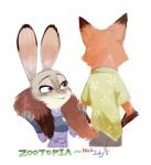 anthro badge bedroom_eyes clothing countershading duo female fur grey_body grey_fur half-closed_eyes holding_tail long_ears looking_away male narrowed_eyes orange_body orange_fur police police_uniform purple_eyes seductive tail tail_grab tail_on_shoulder uniform ganym0 disney zootopia judy_hopps nick_wilde canid canine fox lagomorph leporid mammal rabbit red_fox true_fox