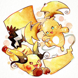 2_tails ambiguous_gender anthro duo fangs featureless_crotch fur markings multi_tail open_mouth orange_body orange_fur pawpads paws red_eyes simple_background striped_markings stripes tail teal_eyes teeth yellow_body miketoevecan nintendo pokemon pokemon_legends_z-a generation_9_pokemon mega_evolution mega_raichu mega_raichu_x mega_raichu_y pokemon_(species) 1:1 2025 hi_res signature