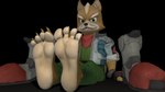 4_toes anthro barefoot boots brown_nose claws clothed clothing countershade_feet countershading feet foot_focus footwear fur green_eyes humanoid_feet looking_at_viewer male multicolored_body multicolored_fur plantigrade shoes simple_background sitting smile soles solo toe_claws toes two_tone_body two_tone_fur whiskers wuffeet nintendo star_fox fox_mccloud canid canine fox mammal 16:9 3d_(artwork) digital_media_(artwork) source_filmmaker_(artwork) widescreen