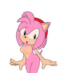 accessory anthro areola black_nose breasts female front_view fur genitals green_eyes hair hair_accessory hairband head_tuft looking_at_viewer nipples nude open_mouth pink_areola pink_body pink_fur pink_hair pink_nipples short_hair simple_background solo tan_body tan_fur thick_thighs tuft vulva white_background wide_hips cintra_(artist) sega sonic_the_hedgehog_(series) amy_rose eulipotyphlan hedgehog mammal hi_res