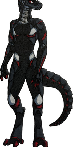 anthro grey_body machine male red_eyes solo synthetic tail chaos_agent_(artist) odis_(chaos_agent) android humanoid robot robot_humanoid scalie synth_(vader-san) absurd_res hi_res traditional_media_(artwork)