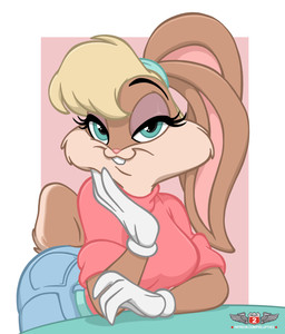 4_fingers alternate_costume anthro bedroom_eyes big_breasts big_butt bottomwear breasts buckteeth butt clothed clothed_anthro clothed_female clothing countershade_face countershade_tail countershading denim denim_bottomwear denim_clothing ears_down eyebrows eyelashes eyeshadow female female_anthro fingers fully_clothed fully_clothed_anthro fully_clothed_female gloves handwear iris jeans leaning leaning_forward logo looking_at_viewer makeup narrowed_eyes pants patreon_username pink_nose pivoted_ears pose pupils rolled_up_sleeves scut_tail seductive short_tail small_nose smile smiling_at_viewer solo sweater tail teeth text toony topwear turtleneck wearing_gloves white_clothing white_gloves white_handwear bobguthrie phillipthe2 third-party_edit looney_tunes warner_brothers lola_bunny lagomorph leporid mammal rabbit artist_logo artist_name colored digital_drawing_(artwork) digital_media_(artwork) half-length_portrait hi_res portrait signature url