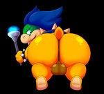 anthro backsack balls bent_over big_butt bracelet butt darkened_balls darkened_genitalia freckled_butt freckles genitals jewelry male nude presenting presenting_hindquarters shell solo spikes wand tepigfan101 mario_bros nintendo koopaling ludwig_von_koopa koopa scalie absurd_res hi_res