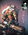 2023 4:5 abs anthro artdeitech bovid caprine clothed clothing deltarune eyewear gatling_gun glasses goat gun hi_res holding_gun holding_object holding_ranged_weapon holding_weapon horn long_ears machine_gun male mammal mario_smoking_weed muscular muscular_anthro muscular_male pecs ralsei ralsei_smoking_blunt ralsei_with_a_gun ranged_weapon round_glasses smoking solo undertale_(series) weapon