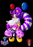 anthro balloon big_breasts bimbofication breasts clown clownification erection forced forced_transformation genitals gynomorph hypnosis inflatable intersex lamp latex lips mind_control penis rubber_encasement striped_genitalia striped_penis stripes thick_lips transformation ladyfoxheart canid canine demon fox genie mammal absurd_res alpha_channel hi_res