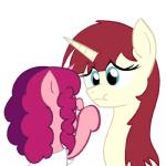 1:1 alpha_channel animated blinking boop duo equid equine female friendship_is_magic fur hair hasbro horn lauren_faust lauren_faust_(character) low_res mammal marker_pony_(mlp) multicolored_hair my_little_pony mythological_creature mythological_equine mythology open_mouth pink_body pink_fur pink_hair red_hair short_playtime simple_background teal_eyes transparent_background two_tone_hair unicorn unknown_artist yellow_body yellow_fur young
