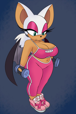 anthro athletic_wear bat_wings big_breasts black_clothing black_gloves black_handwear bottomwear bra breasts cleavage clothed clothing dumbbell exercise exercise_clothing female footwear gloves hair handwear high_waisted_bottomwear looking_down membrane_(anatomy) membranous_wings midriff navel pants ponytail shoes shortstack solo sports_bra tight_bottomwear tight_clothing tight_pants underwear weightlifting weights wide_hips wings workout yoga_pants omegasunburst sega sonic_the_hedgehog_(series) rouge_the_bat bat mammal absurd_res alpha_channel hi_res