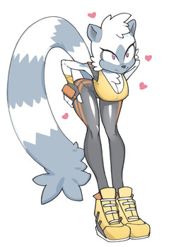 anthro big_breasts black_bodysuit black_clothing black_gloves black_handwear black_nose black_skinsuit bodysuit breasts cheek_tuft cleavage clothed clothing eyelashes facial_tuft female female_anthro fingerless_gloves footwear front_view fur gloves grey_body grey_fur handwear hanging_breasts head_tuft heart_symbol long_tail markings shoes simple_background skinsuit slim_anthro slim_female smile solo striped_markings striped_tail stripes tail tail_markings thick_thighs tight_clothing topwear tuft white_background white_body white_fur wide_hips yellow_clothing yellow_footwear yellow_shoes yellow_topwear harkonner idw_publishing sega sonic_the_hedgehog_(comics) sonic_the_hedgehog_(idw) sonic_the_hedgehog_(series) tangle_the_lemur lemur mammal primate ring-tailed_lemur strepsirrhine