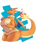 2020 anthro big_breasts blue_eyes breasts charizard claws clothed clothing conditional_dnp curvy_figure digital_media_(artwork) female fire flaming_tail generation_1_pokemon looking_at_viewer meme meme_clothing nintendo pokemon pokemon_(species) pokemorph ribbed_clothing ribbed_sweater side_boob simple_background solo sweater tail teranen thick_thighs topwear virgin_killer_sweater voluptuous wings