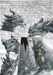 absurd_res anthro argonian armor bethesda_softworks biped broken_horn charlie_and_the_chocolate_factory condesending_wonka curled_horn dragon duo ewgengster_(artist) facial_horn feather_hair feathers female frozen green_body green_scales hi_res horn leather leather_armor male melee_weapon microsoft mythological_creature mythological_scalie mythology nose_horn paarthurnax pseudo_hair russian_text scales scalie sha_(ewgengster) shield skyrim snow snowing sword tail text the_elder_scrolls tl;dr translated wall_of_text weapon yellow_eyes