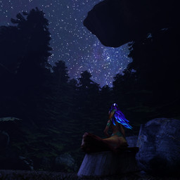brown_body brown_fur constellation female forest forest_background fur glowing glowing_hair hair hooves looking_up nature nature_background night obscured_genitals plant solo stargazing tree bahamut0 league_of_legends riot_games tencent lillia_(lol) deer deer_taur humanoid mammal mammal_taur taur 1:1 3d_(artwork) absurd_res digital_media_(artwork) hi_res huge_filesize