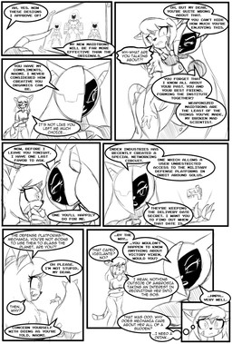 anthro bottomwear breasts clothed clothed_anthro clothed_female clothing dialogue duo female female/female hair machine medium_breasts pants scared screen screen_face shirt speech_bubble tail text thought_bubble topwear chaoscroc mechania_(chaoscroc) naomi_(chaoscrod) felid feline maidtron mammal robot 2024 comic english_text greyscale hi_res monochrome