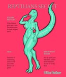 breasts female genitals looking_at_viewer magazine nude open_mouth pose pussy simple_background smile solo text thick_thighs alicethedeer victoria's_secret reptile scalie cover digital_media_(artwork) english_text hi_res magazine_cover pinup