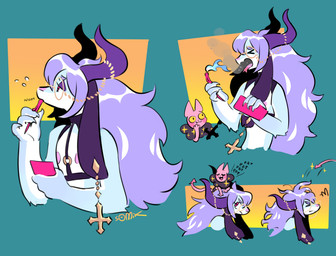 2_horns annoyed anthro big_ears biped bite black_eyes candle christian_cross christian_symbol claws clothing crop_top cross cross_pendant duo ear_piercing extreme_size_difference eyebrows femboy fire floppy_ears forked_tongue grey_body hair half-closed_eyes holding_candle holding_object horn horn_jewelry jewelry larger_anthro larger_male long_ears long_hair looking_at_another male micro narrowed_eyes neck_tuft open_mouth open_smile piercing religion religious_symbol rosy_cheeks shirt size_difference smaller_anthro smaller_male smile solo spade_tail sparkles tail text tongue topwear tuft white_body yellow_sclera somik christianity demon domestic_cat felid feline felis mammal succubus 2020 english_text multiple_images multiple_scenes