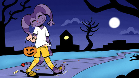black_sclera bottomwear candy candy_bucket clothing cloud costume creepy dessert food footwear legwear mask_transformation mid_transformation moon night pattern_clothing pattern_legwear pinata pinata_transformation pupils red_nose shirt shoes shorts sidewalk solo striped_clothing striped_legwear stripes thigh_highs tied_shirt topwear transformation yellow_bottomwear yellow_clothing yellow_footwear yellow_pupils yellow_shoes yellow_shorts trevor-fox crocs animate_inanimate human living_pinata mammal 16:9 hi_res widescreen