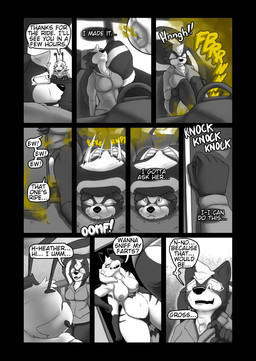 3_fingers 4_arms 5_fingers antennae_(anatomy) anthro anus big_breasts big_tail breasts business_attire business_suit businesswear clothed clothed_anthro clothed_female clothing dialogue fart fart_cloud fart_fetish farting_female female female_farting fingers fully_clothed fully_clothed_anthro fully_clothed_female gassy genitals group knocking_on_door multi_arm multi_limb nervous nipples nude nude_anthro nude_female panties speech_bubble stinger stinger_tail stuttering suit tail text thought thought_bubble thoughts trio underwear vulva soomir gene_(soomir) heather_(soomir) arthropod bee hymenopteran insect mammal mephitid queen_bee skunk absurd_res black_and_white comic english_text hi_res monochrome