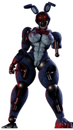 3_toes 4_fingers abs anthro areola big_breasts blood blood_on_arm blood_on_face blood_on_foot blood_on_hand blue_body bodily_fluids bow_tie breasts clitoris crossgender dark_areola dark_nipples endoskeleton feet female fingerless_(marking) fingers genitals looking_at_viewer machine missing_arm mtf_crossgender muscular muscular_anthro muscular_female nipples purple_areola purple_nipples red_bow_tie red_eyes simple_background solo standing thick_thighs toes vulva white_background wide_hips atumalaca atumalaca_(modeler) five_nights_at_freddy's five_nights_at_freddy's_2 scottgames withered_bonnie_(fnaf) animatronic lagomorph leporid mammal rabbit robot robot_anthro 2025 3d_(artwork) digital_media_(artwork) full-length_portrait hi_res portrait