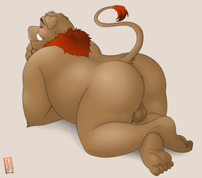 all_fours anthro balls blush butt genitals looking_at_viewer looking_back looking_back_at_viewer male male_anthro neck_tuft nude nude_anthro nude_male overweight overweight_anthro overweight_male presenting presenting_hindquarters simple_background solo tuft tusks white_background kronexfire bauer_(pudgybear) mammal suid suine sus_(pig) wild_boar 2017