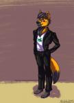 2015 anthro canid canine canis clothed clothing digital_media_(artwork) flyingram hi_res jacket looking_at_viewer male mammal simple_background smile solo standing topwear wolf
