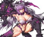 big_breasts black_body black_fur bra breasts claws clothed clothing female fur gloves_(marking) green_eyes hair legwear long_hair markings navel open_mouth panties pupils purple_hair slit_pupils solo teeth thigh_highs underwear yellow_eyes melon22 fate_(series) type-moon atalanta_(fate) berserker_atalanta_alter animal_humanoid cat_humanoid felid felid_humanoid feline feline_humanoid humanoid mammal mammal_humanoid hi_res