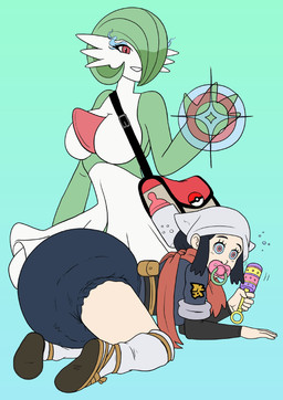 abdl all_fours anthro big_breasts blue_hair brainwashing breasts clothing diaper diaper_bag diapersuit duo eyelashes female footwear glowing glowing_eyes hair hypnosis hypnotic_eyes legwear mind_control object_in_mouth pacifier pacifier_in_mouth psychic_powers rattle sandals scarf shoes stockings unclean_diaper used_diaper using_diaper pinkabdl wishberri nintendo pokemon akari_(pokemon) gardevoir generation_3_pokemon human mammal pokemon_(species) hi_res