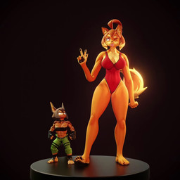 5_fingers 5_toes abs anthro barefoot belt biceps bottomwear brown_body brown_fur brown_hair brown_nails carrying_another choker claws clothed clothing colored_nails duo feet female finger_claws fingerless_gloves fingers footwear fur gloves hair handwear humanoid_feet inner_ear_fluff jewelry muscular muscular_anthro muscular_female nails necklace one-piece_swimsuit orange_body orange_eyes orange_fur orange_hair pants pawpads plantigrade plantigrade_pawpads rotating size_difference size_swap stirrup_footwear swimwear toe_claws toes tongue tongue_out tuft palurdas_arts valorlynz_(modeler) xaiarts_(modeler) dog_knight_rpg maci_(ceehaz) rory_(ceehaz) canid canine canis dobermann domestic_dog mammal pinscher pomeranian spitz 1:1 3d_(artwork) 3d_animation animated digital_media_(artwork) hi_res no_sound short_playtime video