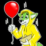 1:1 alpha_channel anthro balloon black_eyebrows black_nose canid canine canis clothed clothing coat creepy digital_media_(artwork) eyebrows fidget_the_fox fox fur georgie_denbrough green_body green_eyes green_fur hair halloween hat headgear headwear holding_balloon holding_object holidays inflatable it_(stephen_king) kwik_(artist) male mammal paper_boat paws pivoted_ears raincoat raining red_balloon scared shaking simple_background solo stephen_king_(copyright) telegram telegram_sticker topwear white_body white_fur wide_eyed yellow_raincoat