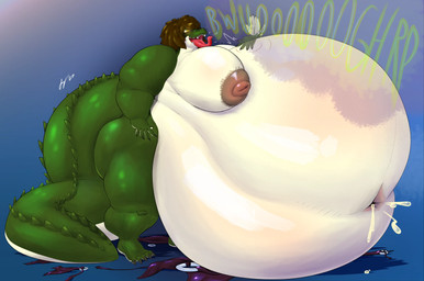 5_fingers 5_toes after_vore anthro areola belly big_areola big_belly big_breasts big_nipples bodily_fluids breasts breath burp_cloud burping cum cum_in_navel cum_spurt dark_areola deep_navel feet female fingers genital_fluids glowing glowing_eyes huge_belly huge_breasts huge_nipples long_tongue morbidly_obese morbidly_obese_anthro morbidly_obese_female navel nipples non-mammal_nipples nude nude_anthro nude_female obese obese_anthro obese_female overweight overweight_anthro overweight_female panting solo steam tail toes tongue vore softschwarz vanessa_(helios542) alligator alligatorid crocodilian reptile scalie absurd_res hi_res