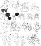 :3 angry anthro arched_back bent_over big_butt biped bottomless butt clothed clothing crop_top cuddling dialogue duo female female/female fluffy fluffy_tail fur gaming headbutt hip_check holding_object looking_back markings motion_blur motion_lines navel open_mouth plantigrade playing_video_game presenting presenting_hindquarters rear_view shirt shocked simple_background singing sitting speech_bubble striped_body striped_fur striped_markings striped_tail stripes sweater tail tail_markings text thick_thighs tongue tongue_out topwear walking white_background wide_hips potoobrigham nickelodeon nintendo pokemon spongebob_squarepants abigail_(potoobrigham) kori_(potoobrigham) furret generation_2_pokemon generation_7_pokemon mimikyu pokemon_(species) 2017 digital_media_(artwork) english_text hi_res monochrome pictographics sketch