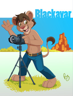 anthro arm_tuft blue_bottomwear blue_clothing blue_pants bottomwear brown_body brown_fur brown_hair camera cheek_tuft clothed clothing denim denim_bottomwear denim_clothing elbow_tuft facial_tuft front_view fur gesture glistening glistening_eyes green_eyes hair jeans logo male male_anthro navel open_mouth open_smile pants red_nose short_hair smile solo standing tail tail_tuft topless tuft waving waving_at_viewer whiskers young young_anthro young_male pandapaco felid lion mammal pantherine absurd_res artist_logo hi_res signature